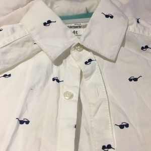 Short sleeve button up with sunglasses design